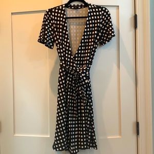 Ann Taylor Petite Flutter Sleeve Wrap Dress